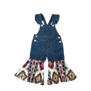 Shea Baby Denim and Aztec Overalls