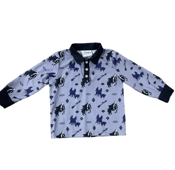 Shea Baby Timey Long Sleeve Polo Shirt - Image 3