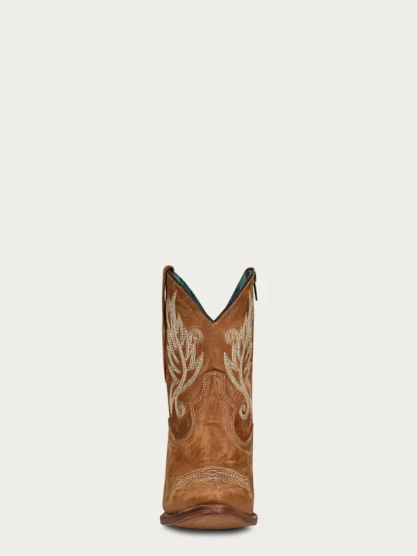 Corral Embroidery Tan Snip Toe Ankle Boot - Image 2