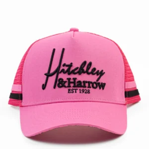 Hitchley & Harrow Trucker Cap Pink & Black