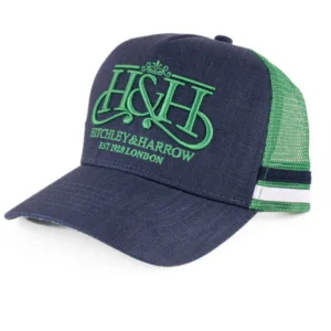 Hitchley & Harrow Trucker Cap Navy & Emerald Green