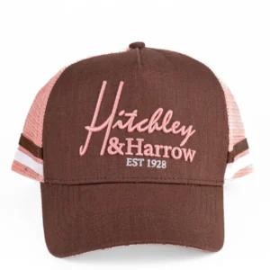 Hitchley & Harrow Trucker Cap Brown & Dusty Pink