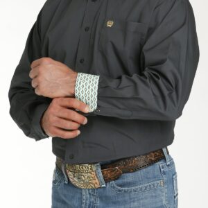 Cinch Men’s Solid Button Down Western Shirt Charcoal