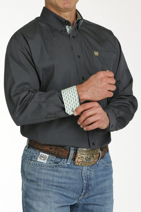 Cinch Men’s Solid Button Down Western Shirt Charcoal