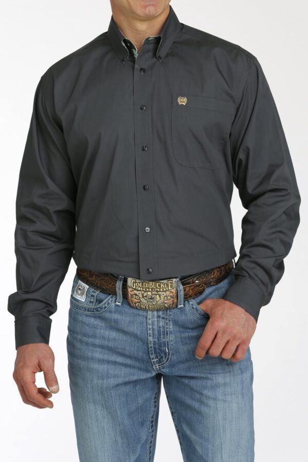 Cinch Men’s Solid Button Down Western Shirt Charcoal