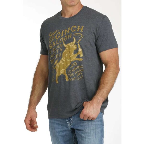 Cinch Men's Saloon Blood Sweat & Beers T-Shirt Charcoal - Image 3