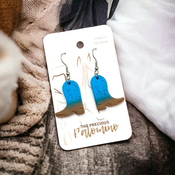 TPP - Earrings - Polymer Clay Large Cowboy Boots - Image 2