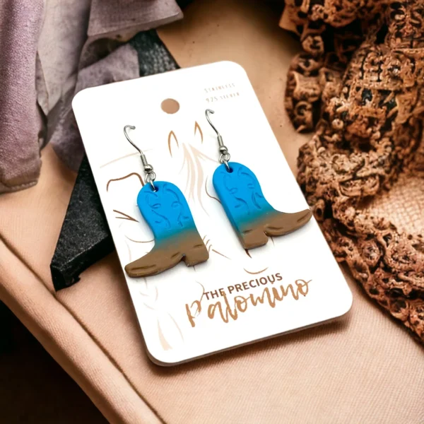 TPP - Earrings - Polymer Clay Large Cowboy Boots - Image 3