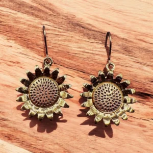 TPP – Sunflower Dangles in Gold and Copper