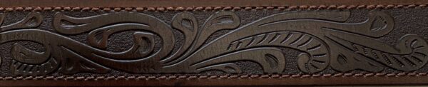 Pilbara Western Oval Buckle Tooled Leather Belt - Image 3