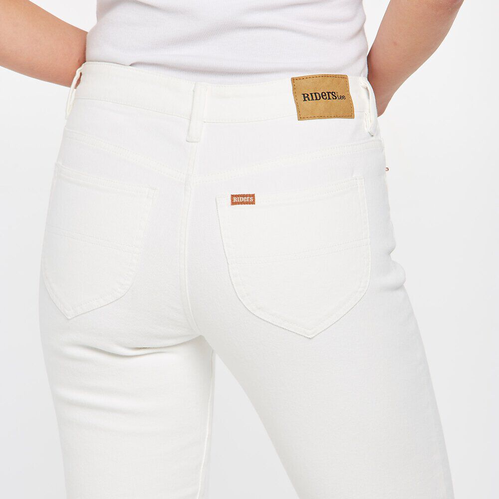 Riders by Lee Womens Mid Crop Skinny Jeans White Night